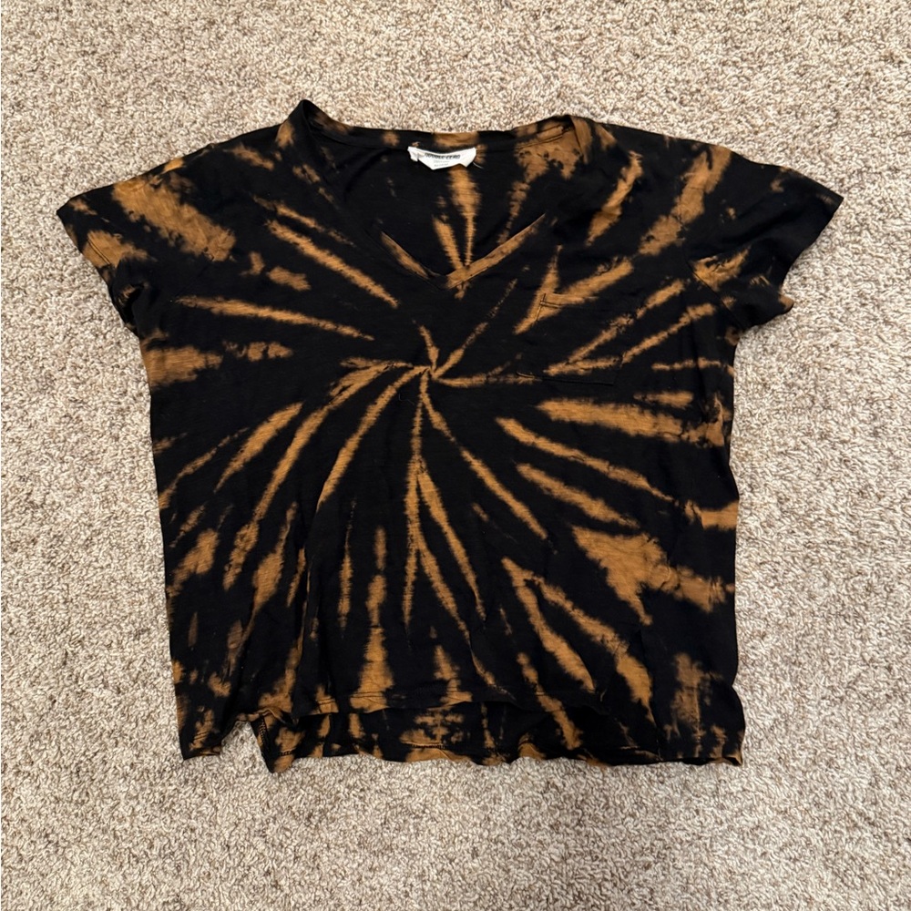 Double Zero Black and Brown Tie-Dye Tee